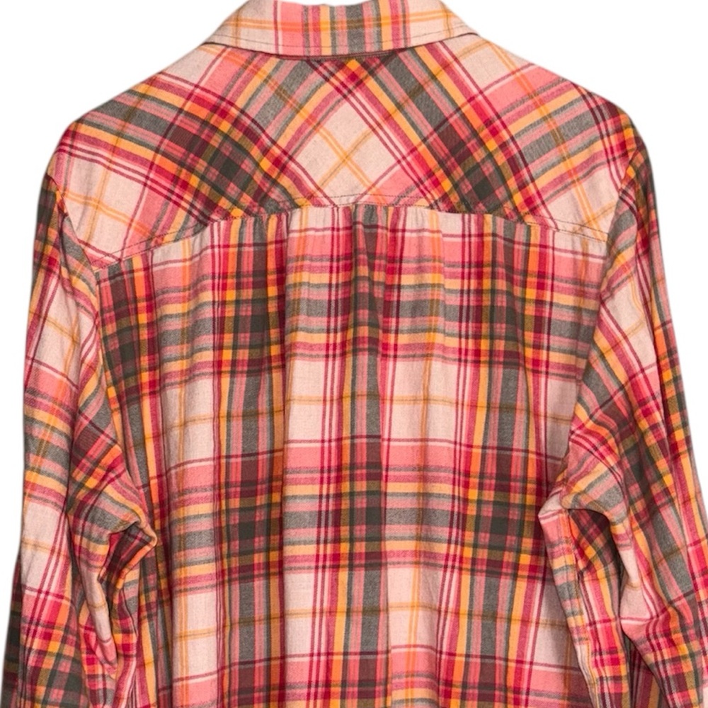 Lands End Boyfriend Fit Plaid Button Down Cotton Flannel Size 2X - Picture 6 of 12